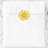 Hand Drawn Sunflower Ronde Sticker (Tas)
