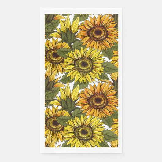 Hand Drawn Sunflower Servet (Voorkant)