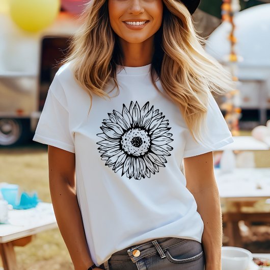 Hand Drawn Sunflower T-shirt