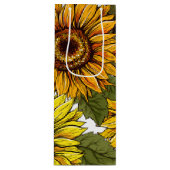 Hand Drawn Sunflower Wijn Cadeautas (Voorkant)