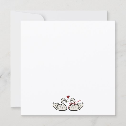 Hand Drawn Swans Paired for Life Save the Date (Achterkant)
