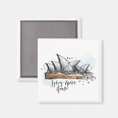 Hand Drawn Sydney Opera House Magnet (Voorkant / Achterkant)