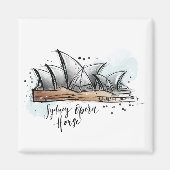 Hand Drawn Sydney Opera House Magnet (Voorkant)
