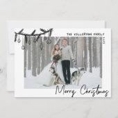 Hand Drawn Tartan Whimsical Merry Christmas Feestdagenkaart (Voorkant)