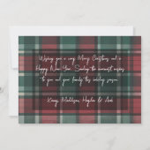 Hand Drawn Tartan Whimsical Merry Christmas Feestdagenkaart (Achterkant)