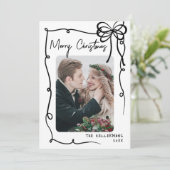 Hand Drawn Tartan Whimsical Merry Christmas Feestdagenkaart (Staand voorkant)