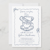 Hand Drawn Tea Baby shower Uitnodiging (Voorkant)