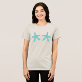 Hand-drawn Teal Starfish  Tri-Blend Shirt (Voorkant volledig)