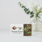 Hand Drawn Teapot and Cup | Tea Leaves Visitekaartje (Staand voorkant)