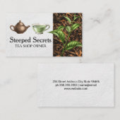 Hand Drawn Teapot and Cup | Tea Leaves Visitekaartje (Voorkant / Achterkant)