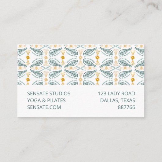 Hand Drawn Tegel Pattern Simple Elegant 10 Klantenkaartje (Achterkant)