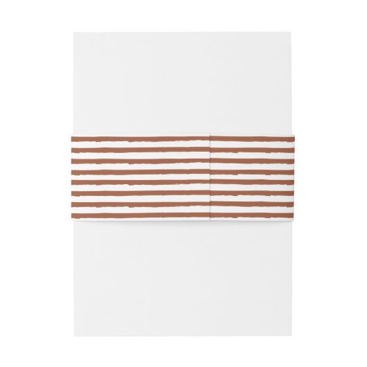 Hand Drawn Terracotta Stripe Wedding Uitnodigingen Wikkel (Achterkant Voorbeeld)