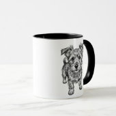 Hand-Drawn Terrier Dog Sketch Mug Mok (Voorkant rechts)