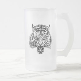 Hand Drawn Tiger Art Tall Beer Mok door Mei Yu
