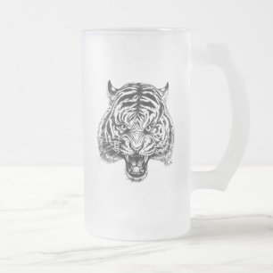 Hand Drawn Tiger Art Tall Beer Mok door Mei Yu