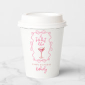 Hand Drawn Tiny Bit Older Cocktail Birthday Party Papieren Bekers (Voorkant)