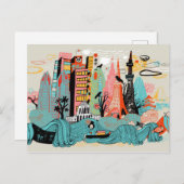 Hand Drawn Tokyo Japan Briefkaart (Voorkant / Achterkant)