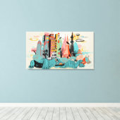 Hand Drawn Tokyo Japan Canvas Afdruk (Insitu (Houten vloer))