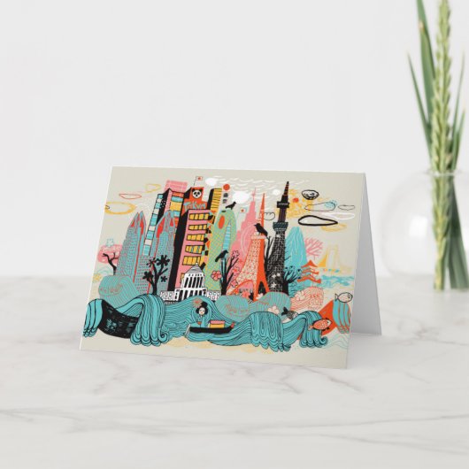 Hand Drawn Tokyo Japan Kaart (Voorkant)