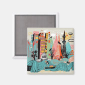 Hand Drawn Tokyo Japan Magneet (Voorkant / Achterkant)