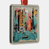 Hand Drawn Tokyo Japan Metalen Ornament (Rechts)