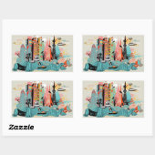 Hand Drawn Tokyo Japan Rechthoekige Sticker (Vel)