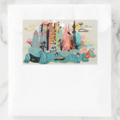 Hand Drawn Tokyo Japan Rechthoekige Sticker (Tas)