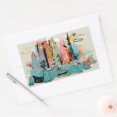 Hand Drawn Tokyo Japan Rechthoekige Sticker (Envelop)