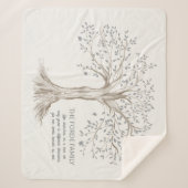 Hand Drawn Tree Personalized Family Quote Ivory Sherpa Deken (Voorkant)