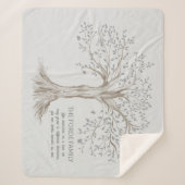 Hand Drawn Tree Personalized Quote Light Gray Sherpa Deken (Voorkant)