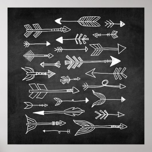 Hand Drawn Tribal Arrow Chalkboard Poster (Voorkant)