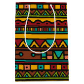 Hand Drawn Tribal Pattern Earth Tones Medium Cadeauzakje (Voorkant)