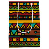 Hand Drawn Tribal Pattern Earth Tones Medium Cadeauzakje (Achterkant)