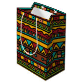 Hand Drawn Tribal Pattern Earth Tones Medium Cadeauzakje (Achterkant Gekanteld)