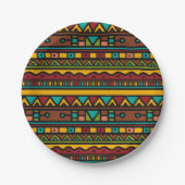 Hand Drawn Tribal Pattern Earth Tones Papieren Bordje (Voorkant)