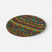 Hand Drawn Tribal Pattern Earth Tones Papieren Bordje (Gekanteld)