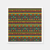 Hand Drawn Tribal Pattern Earth Tones Servet (Voorkant)