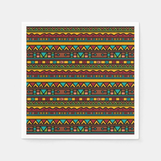 Hand Drawn Tribal Pattern Earth Tones Servet (Voorkant)