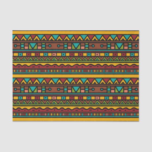 Hand Drawn Tribal Pattern Earth Tones Tissuepapier (Voorkant)