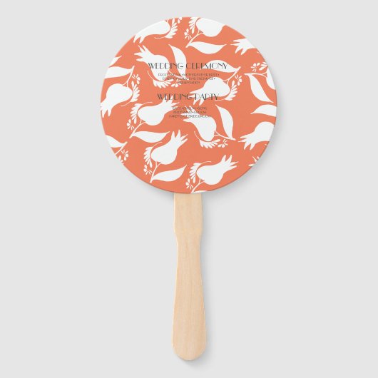 Hand Drawn Tulip Botanical Shadows Weddenschap Handwaaier (Achterkant)