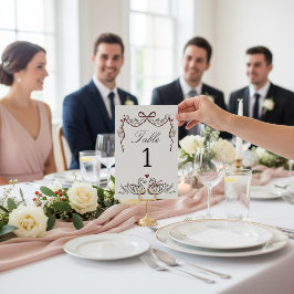 Hand Drawn unique Swans Wedding Table Card Kaart