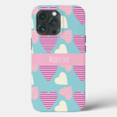 Hand Drawn Valentijnsdag Pattern Paars Case-Mate iPhone Case (Achterkant)