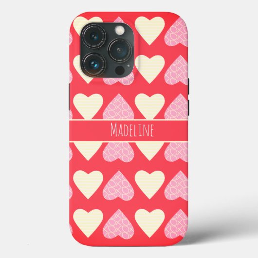 Hand Drawn Valentijnsdag Pattern Red Case-Mate iPhone Case (Achterkant)