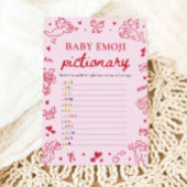 Hand Drawn Valentine Baby Emoji Pictionary Game Kaart