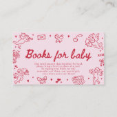 Hand Drawn Valentine Baby Shower Books For Baby Informatiekaartje (Voorkant)