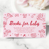 Hand Drawn Valentine Baby Shower Books For Baby Informatiekaartje