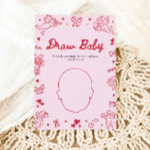 Hand Drawn Valentine Baby Shower Draw Baby Game Kaart