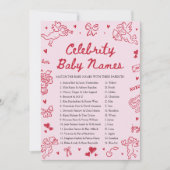 Hand Drawn Valentine Celebrity Baby Name Game Kaart (Voorkant)