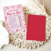 Hand Drawn Valentine Guess Who Mom or Dad Game Kaart