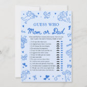 Hand Drawn Valentine Guess Who Mom or Dad Game Kaart (Voorkant)